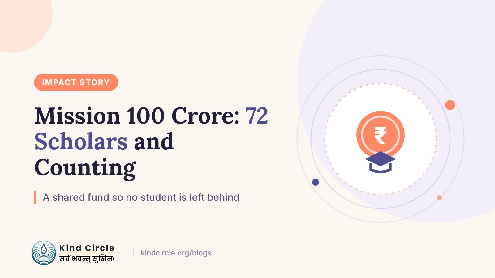 Mission 100 Crore Scholarship Fund: 72 Scholars and Counting