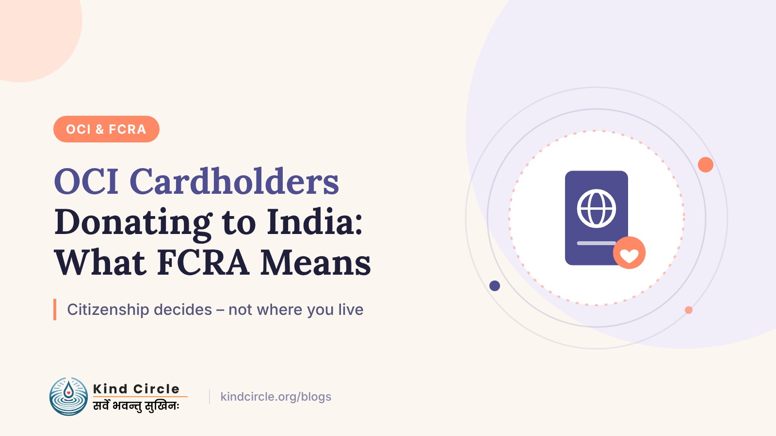 OCI Cardholders and Donating to India: What FCRA Means for You