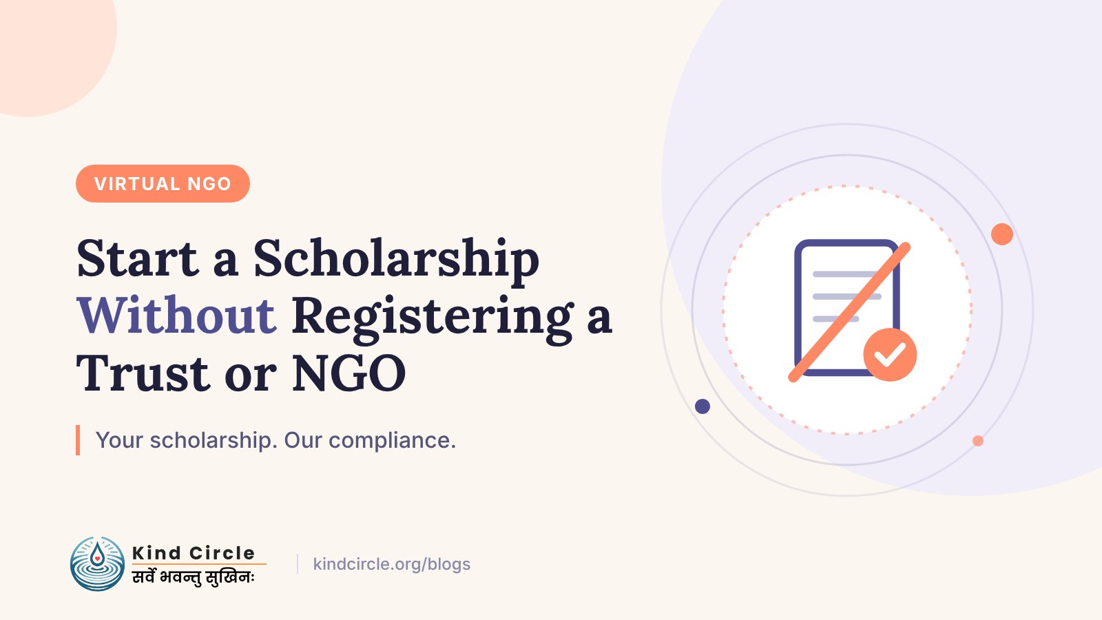 Start a Scholarship Without Registering a Trust or NGO
